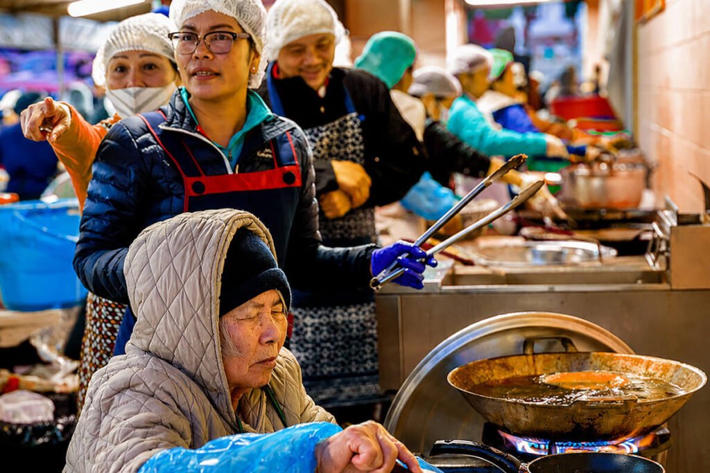 Khmer community preparing food at Wat Buddharangsi Melbourne