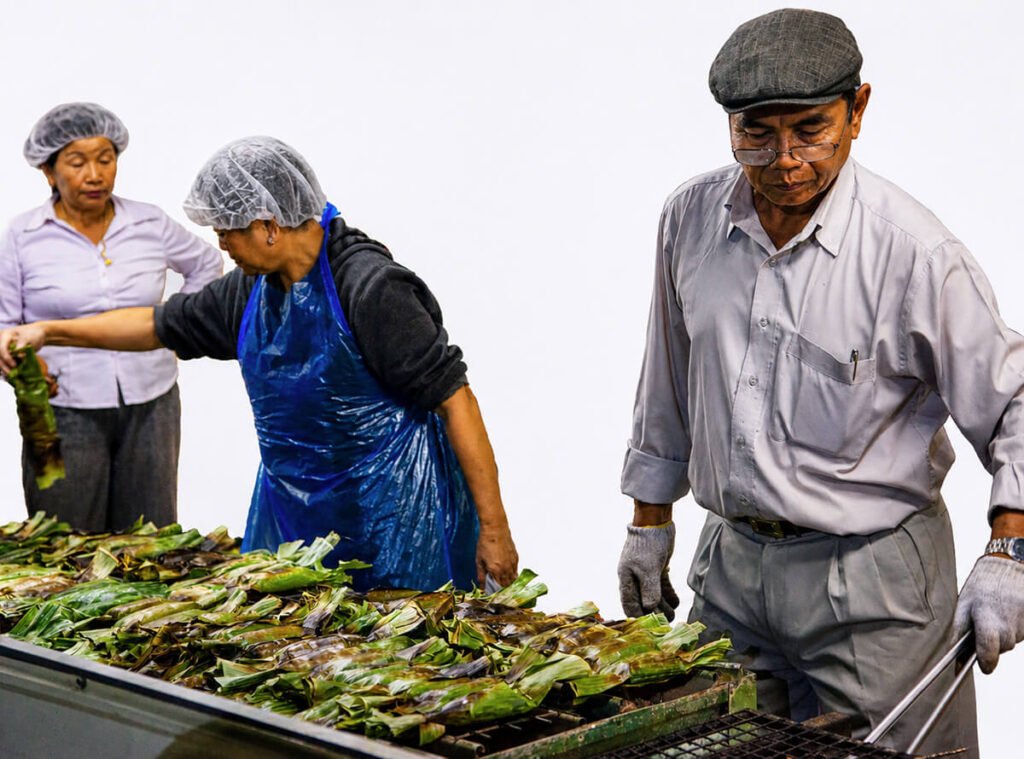 elderly people helping with volunteer work