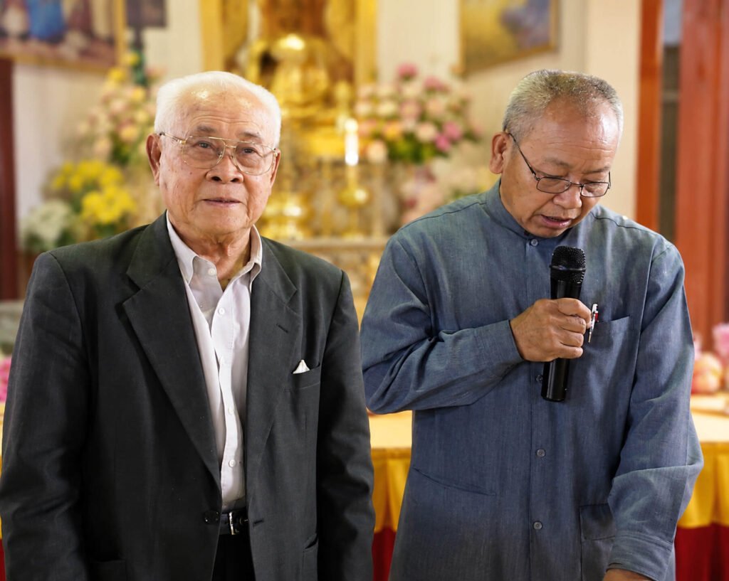 Khmer Buddhist elders sharing teachings at Wat Buddharangsi Melbourne