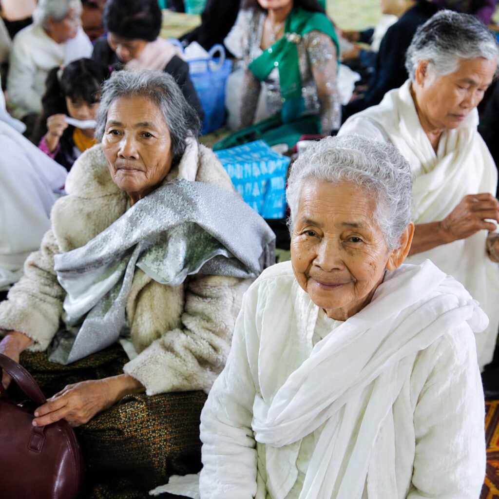 Khmer community elders gathered at Wat Buddharangsi Melbourne
