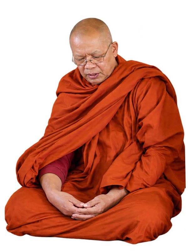 Buddhist monk of Wat Buddharangsi Melbourne seated in meditation