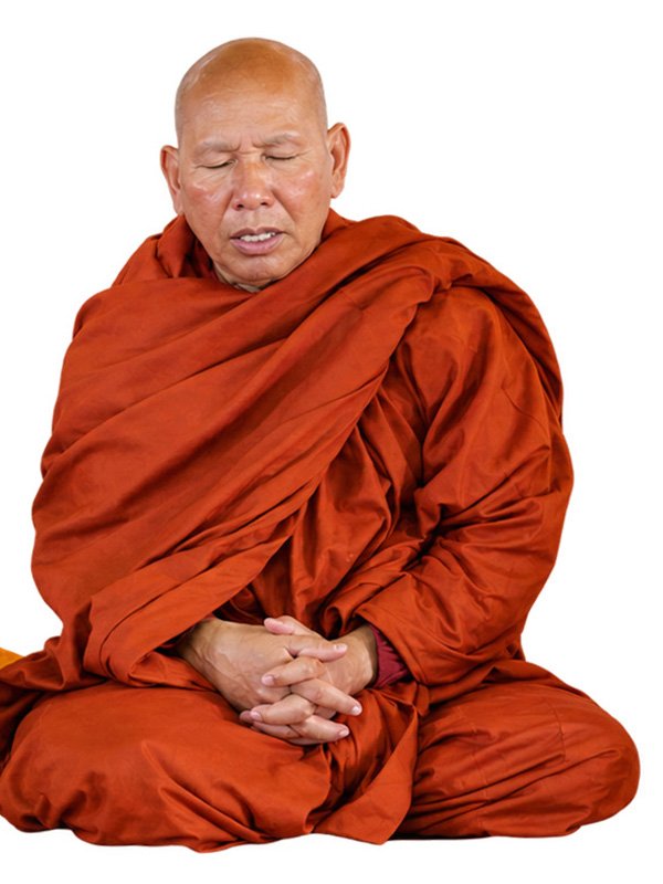 Buddhist monk of Wat Buddharangsi Melbourne seated in meditation