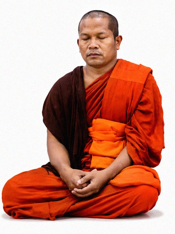 Buddhist monk of Wat Buddharangsi Melbourne seated in meditation