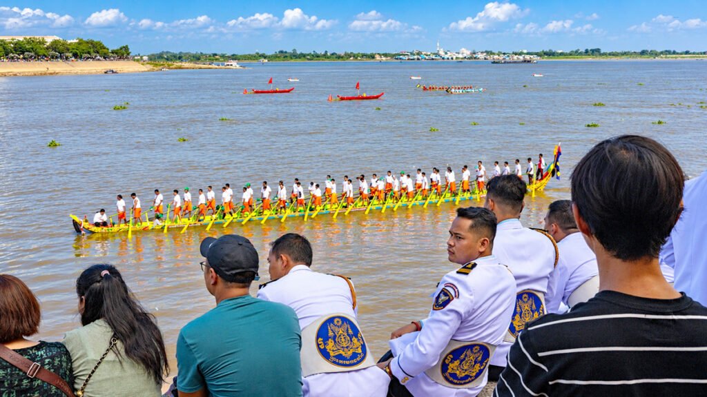 Traditional boat racing during the Cambodian Water Festival