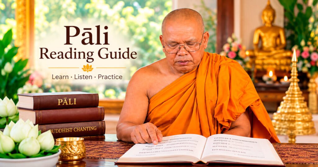 pali reading guide at wat buddharangsi